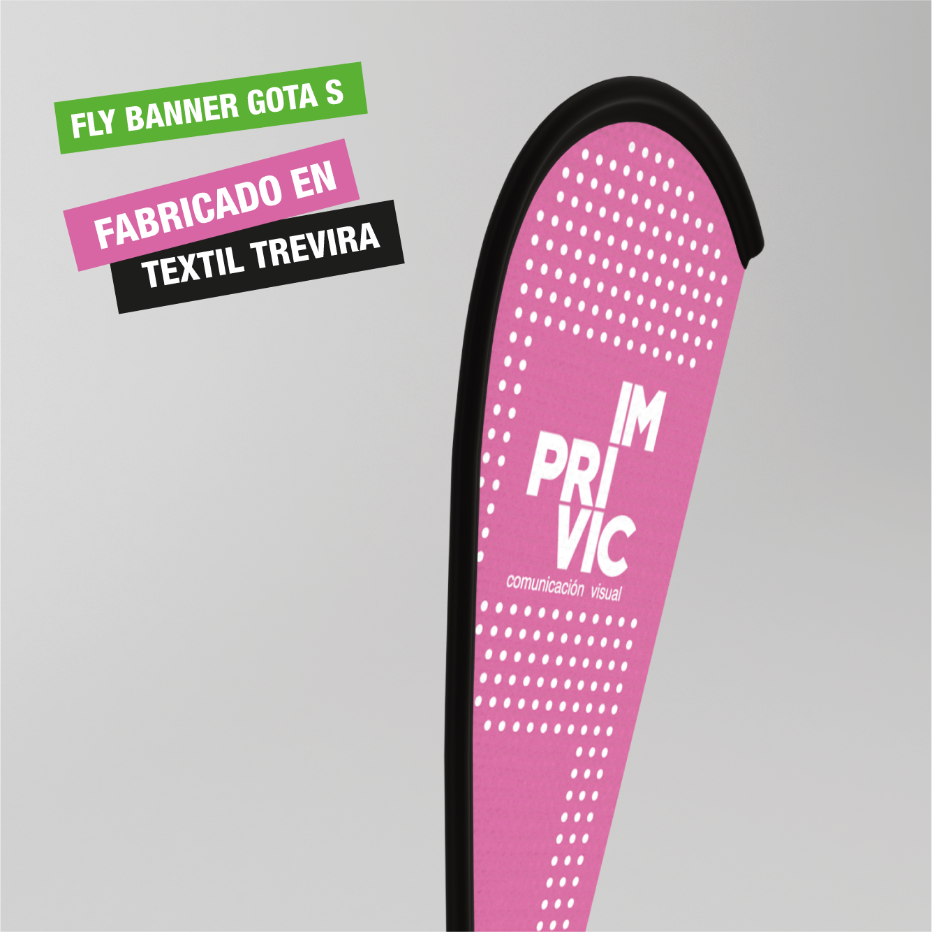 Fly Banner tipo gota tamaño S para publicidad exterior.